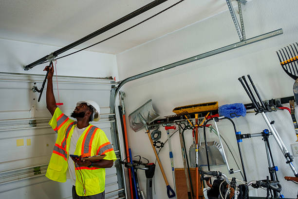 Professional Garage Door Maintenance technician working in Boiling Spring Lakes, NC
